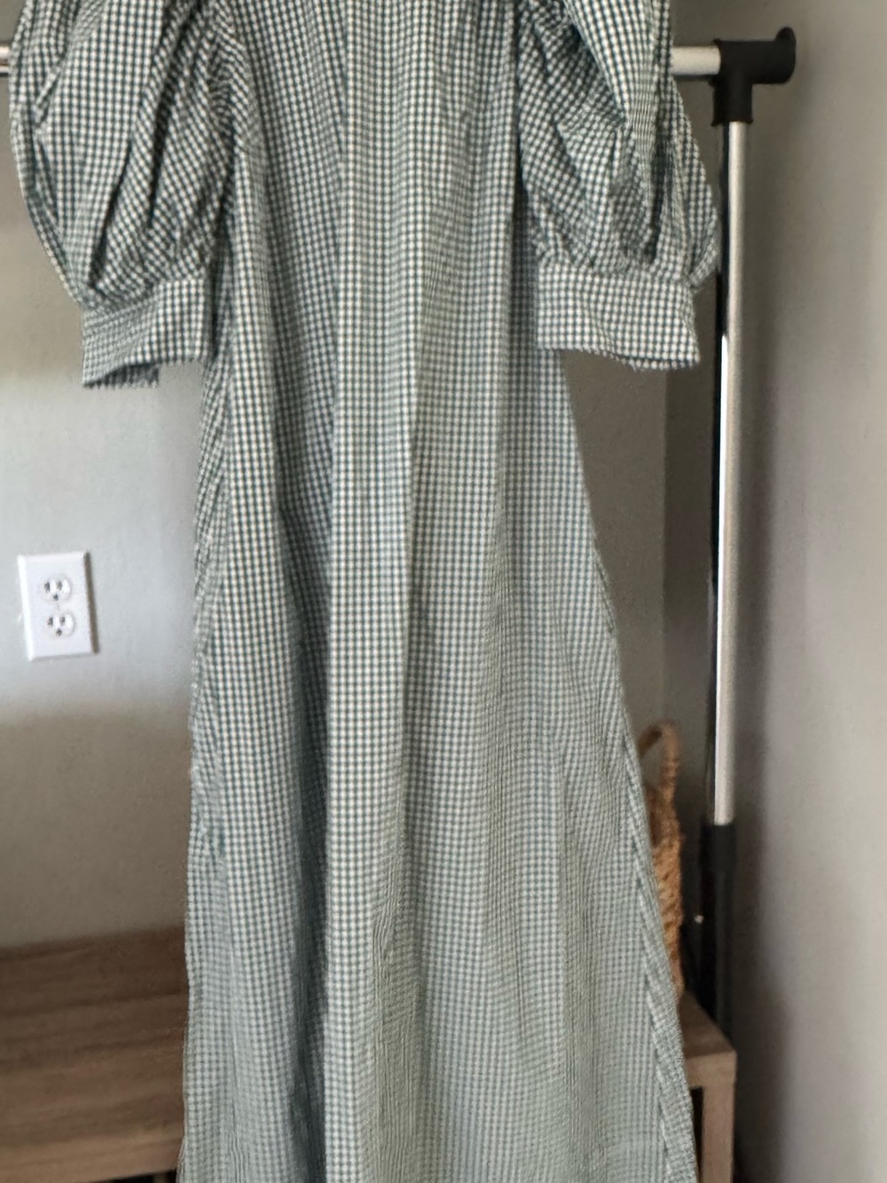 Loeffler Randall Green Gingham Puff-Sleeve Maxi Dress - Picture 11 of 11